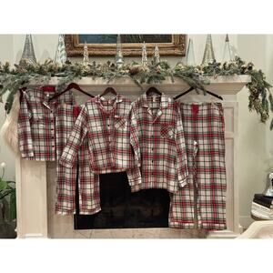 Family Matching Christmas Pajamas Set Plaid Nightwear Sleepwear Men XL/Women S